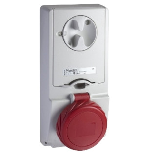 Schneider vertical interlocked socket 3X16A+NT 400V IP65 82186
