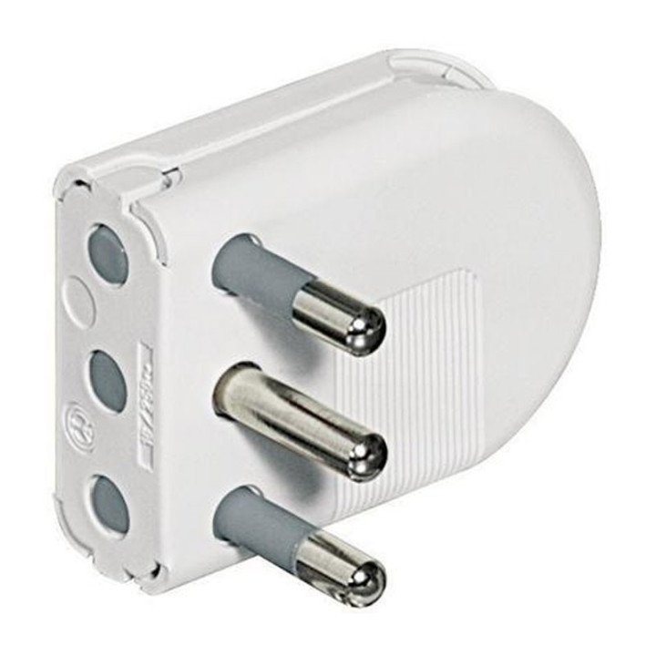 Bticino Space saving plug 16A white adjustable cable S2496TAE