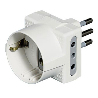 Bticino triple adapter 3 German sockets 2 sockets 10A plug 10A white S3610DE