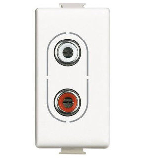 Audio video socket Bticino Matix 2 RCA connectors white color AM4281
