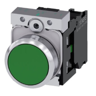 Siemens green pushbutton flat 22mm 1NA 3SU11500AB401BA0