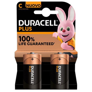 Duracell Half Flashlight Battery MN1400 1.5V 2-piece Blister 302410000