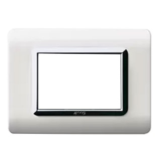 Ave Technopolymer Abdeckrahmen Sistema 44 weiß verchromt 3 Module 44PY03BLC