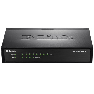 Dlink Switch 8 ports 10/100 4/15W MAX 52W 870 DES-1008PA