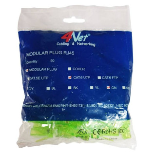 Enchufe Keystone Thru 4Power para UTP CAT6 50 uds. KP06XUTPVP