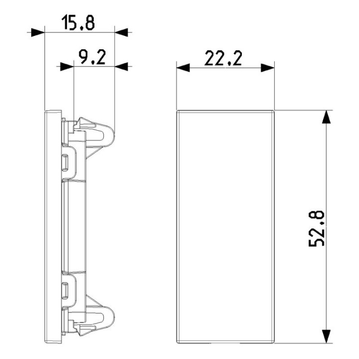 Cache-trou Vimar Linea 1 Module Noir 30041.G