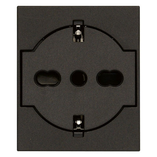 Vimar Linea Standard Schuko Socket 16A 2P+E P40 Black 30211.G