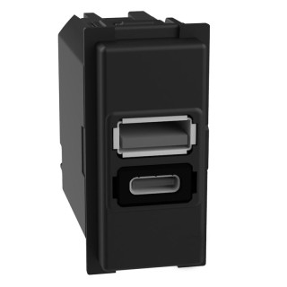 Bticino Living Now USB-Ladegerät Typ A und C 1M K4191AC