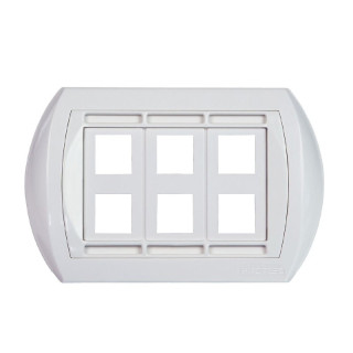 Placa universal independiente Fanton 6 tomas RJ45 Blanco 23953