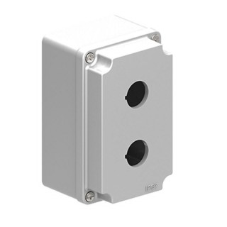 Lovato grey IP67 metal case for 2 buttons LPZM2A8