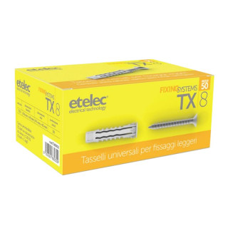 Etelec Nylondübel mit Schrauben 8x40mm 50 Stk. TA0002