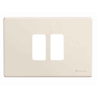 Placa para interruptores Bticino Magic 2 puestos centrados de resina marfil TIC500/23/R