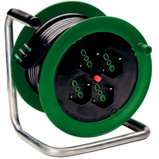 Fanton Aufrollbares Verlängerungskabel 15 Meter mit 4 zweipoligen Schuko-Steckdosen 146101