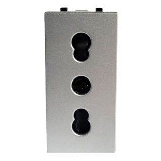 Abb Zenit two poles Socket N2133 PL 10/16A 1 Module Silver Z1103PL