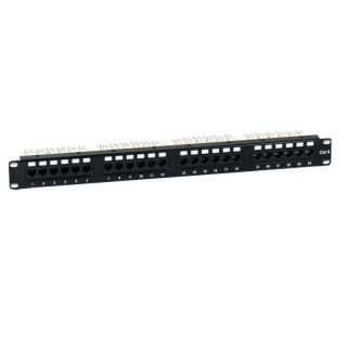 Item patch panel 24 RJ45 cat.6 UTP RJ45 sockets Black 60110