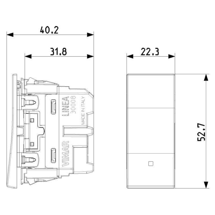 Línea Vimar 1P 10A cáñamo iluminado 30008.C