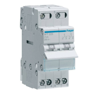 Hager 1-0-2 Switch 2P 25A 2 Na + 2 Nc 2 Modules SFT225