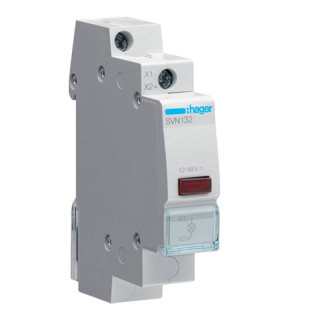 Hager Red Led Signal Light 12-48V AC/DC 1 Module SVN132