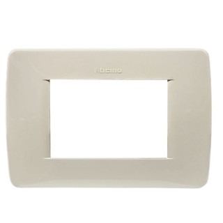 Placa Bticino Luna 3 módulos gris claro C4803GC