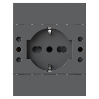 Bticino LivingNow Black Socket 4Box P503 5 Outlets Compatible Black 4BP503.KG