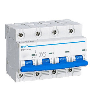 Chint Circuit Breaker DZ158 4P 100A 10kA C 6 Modules 158096