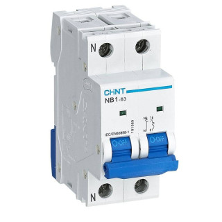 Chint Circuit Breaker NB1-63 1P+N 50A 6kA C 2 Modules 181173