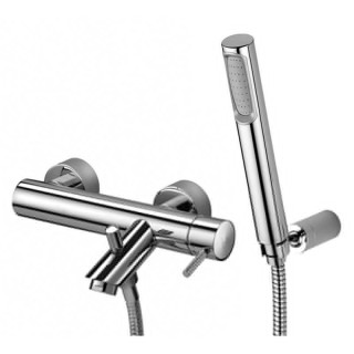 Mezcladora externa de bañera Paffoni Light con soporte mural LIG023CR