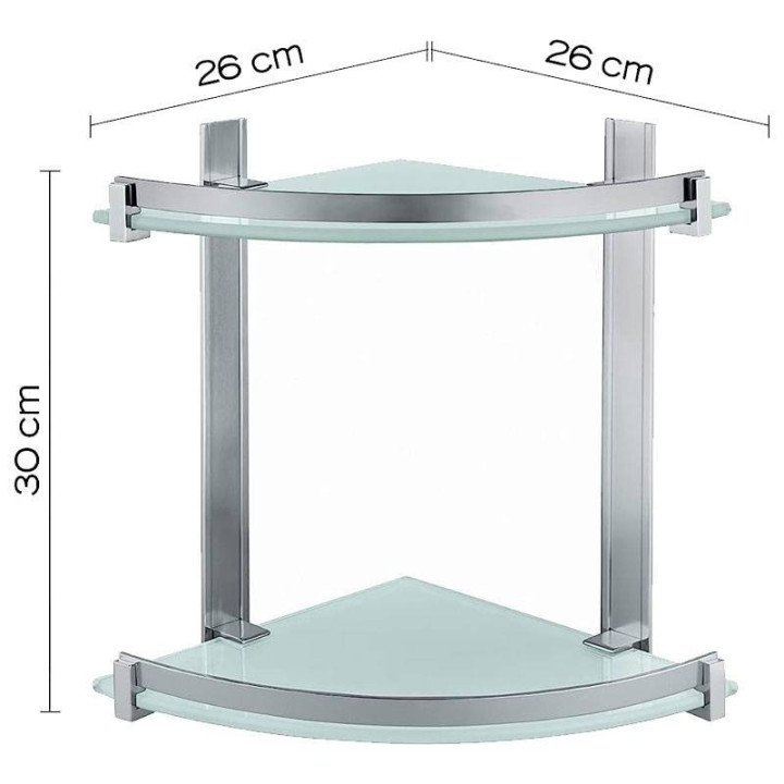 Gedy Cloud angular shower caddy 2 shelves glass CD81