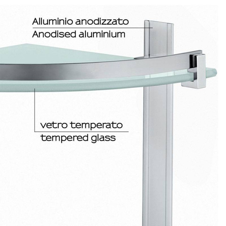 Gedy Cloud angular shower caddy 2 shelves glass CD81