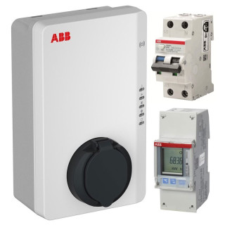 Kit Energy Abb Wallbox 7,4KW 1 socket T2 RFID line protection and one-way meter