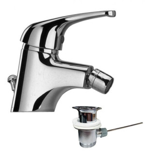 Paini Creta bidet tap with automatic waste 42CR306