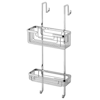 Gedy rectangular shower caddy 2 shelves polished chrome 5683-13