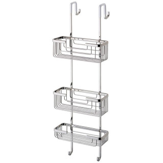Gedy rectangular shower caddy 3 shelves polished chrome 5684-13