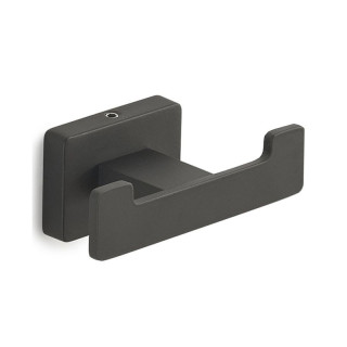 Gedy Atena double bathrobe hook matte black 4426-14