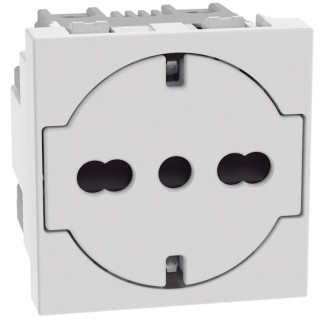 Presa flat Schuko Standard Bticino MATIXGO P40 2 moduli bianca JW4140A16F