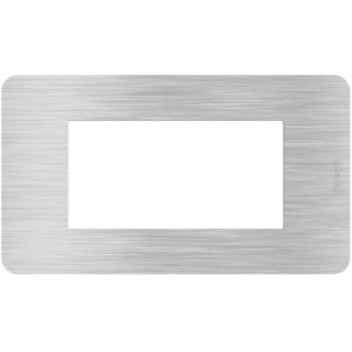 Plaque Bticino MatixGO Effects 4 modules aluminium JA4804EA