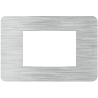 Placa Bticino MatixGO Effects 3 módulos aluminio JA4803EA