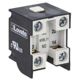 Lovato contact block 1NO+1NC snap-in KXBS11