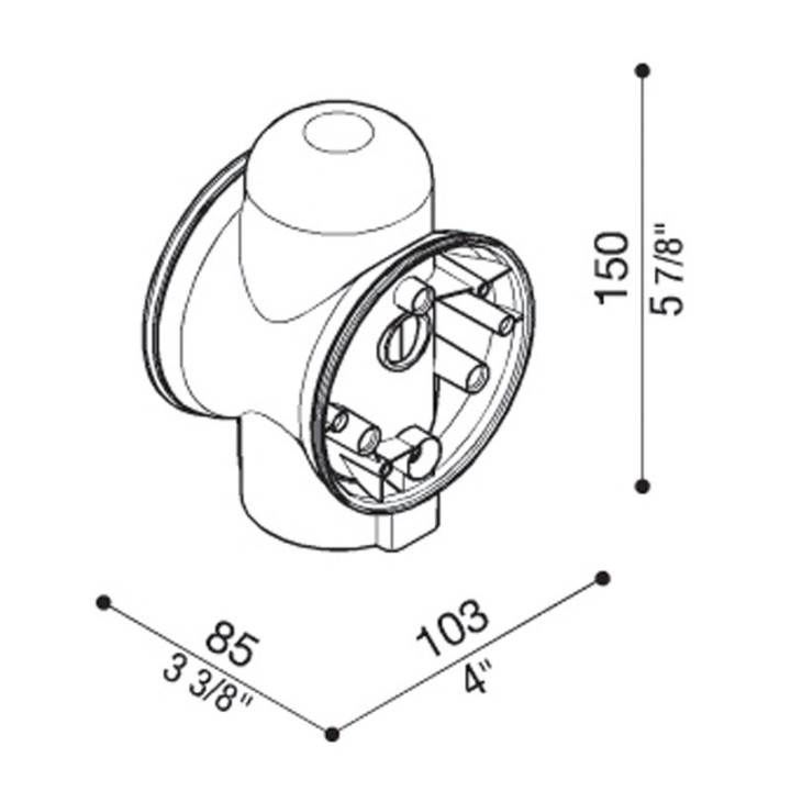 Adattatore Lombardo per Palo Still diametro 60mm colore nero LB11312