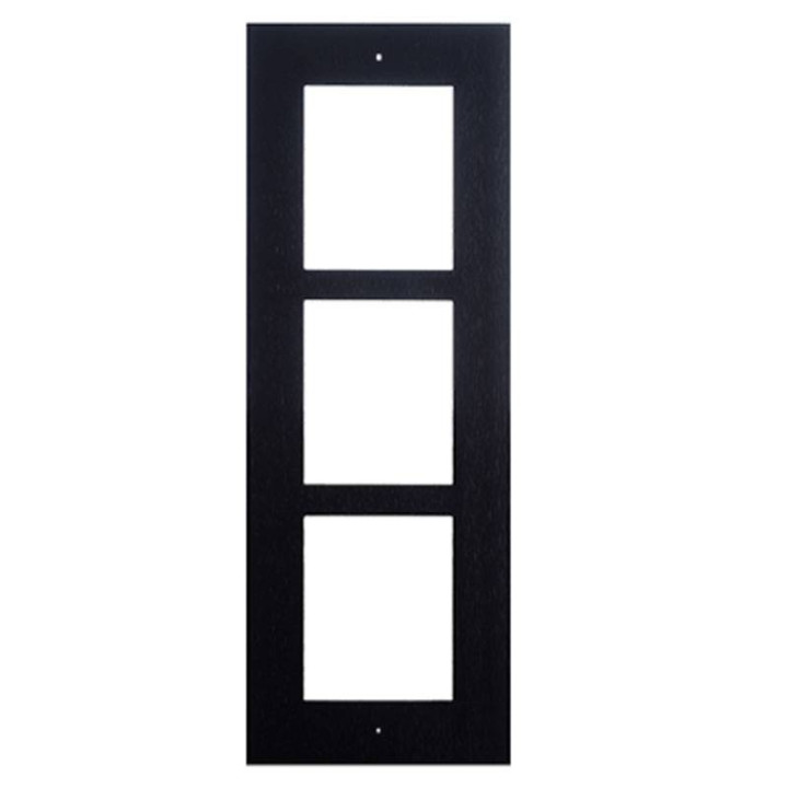 2N flush-mounted frame for IP/LTE Verso 3-module pushbutton intercoms Black 9155013B