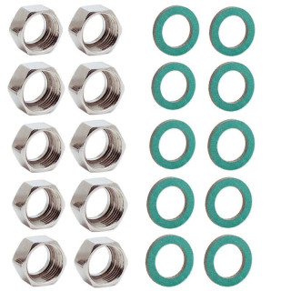 Eurotis threaded nut with gasket DN12 1/2 brass 10 pcs A02-0010-00724