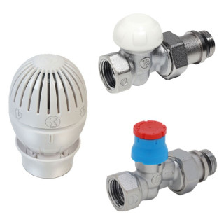 Giacomini valve and lockshield kit for 1/2 straight radiator