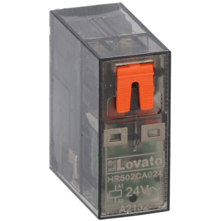 Lovato Mini Relay 8A 2 Switches 24VAC + LED HR502CA02424