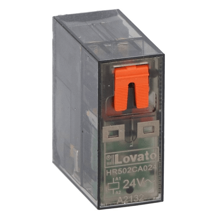 Lovato Mini Relay 8A 2 Switches 24VAC + LED HR502CA02424