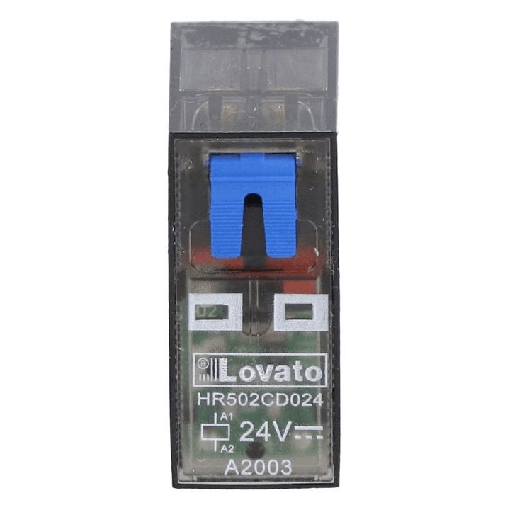 Mini Relé Lovato 8A 2 interruptores 24VDC + LED HR502CD024