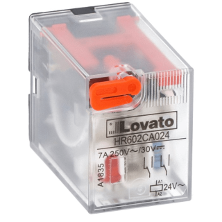 Lovato industrial relay 7A 2 switches 24VAC + LED HR602CA02424