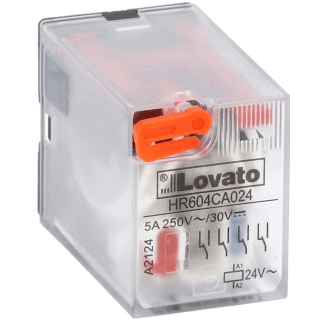Lovato Industrial Relay 5A 4 switches 24VAC + LED HR604CA02424