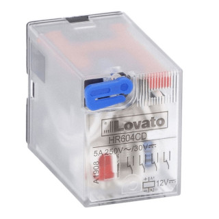 Relé industrial Lovato 5A 4 interruptores 24VDC + LED HR604CD024