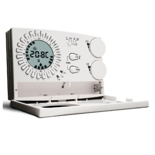 Perry programmable thermostat battery-operated wall-mounted white 1CRCR309/S