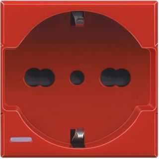 BTICINO AXOLUTE SCHUKO 10/16A RED SOCKET H4140/16R